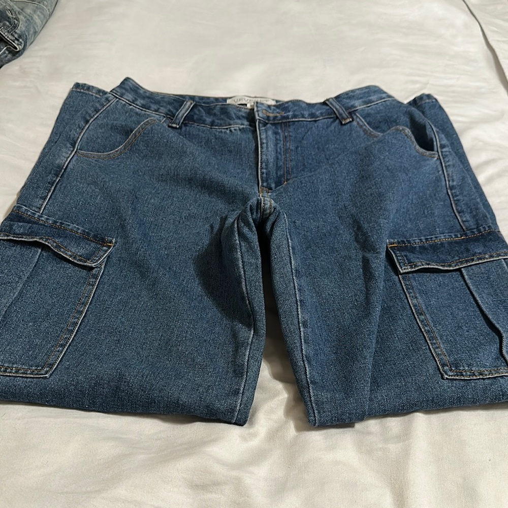 Classic Denim Cargo Pants for Men
